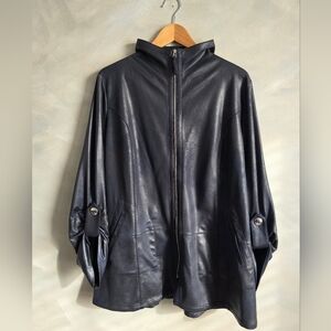 Angel Apparel Blue Purple Roll Sleeve Zip Jacket